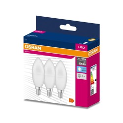 LED žiarovka OSRAM VALUE CLB60 840 – balenie troch sviečok