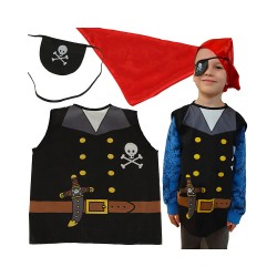Kostým Pirát 0961 – vesta, šatka a páska cez oko