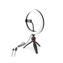 Selfie lampa so statívom NEDIS RLSTND100BK – kruhové svetlo na statíve