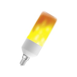 Žiarovka OSRAM LED STICK FLAME E14 0,5W imitácia ohňa – žiarovka s efektom plameňa šikmo
