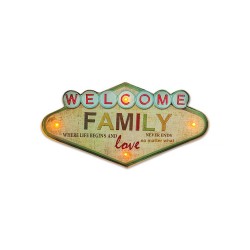 Retro tabuľa FAMILY FLR-03 – nápis Welcome Family