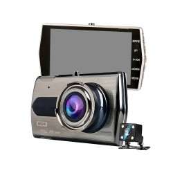 Kamera do auta BLACK BOX DVR FHD s parkovacou kamerou – kamera s displejom a zadnou kamerou