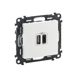 USB nabíjačka LEGRAND VALENA LIFE 753106 – biely modul s USB-A a USB-C