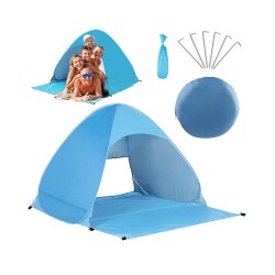 Stan plážový POP-UP SP-417 160 × 140 × 115 cm modrý – stan s obalom a kolíkmi