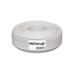 Koaxiálny kábel AMIKO RG6W100CCS – biely kábel v kotúči